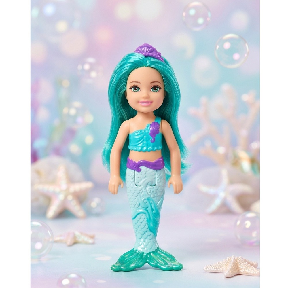 Barbie Dreamtopia Chelsea Mermaid Doll Teal Hair Blue Tail GJJ89 Mattel NIB